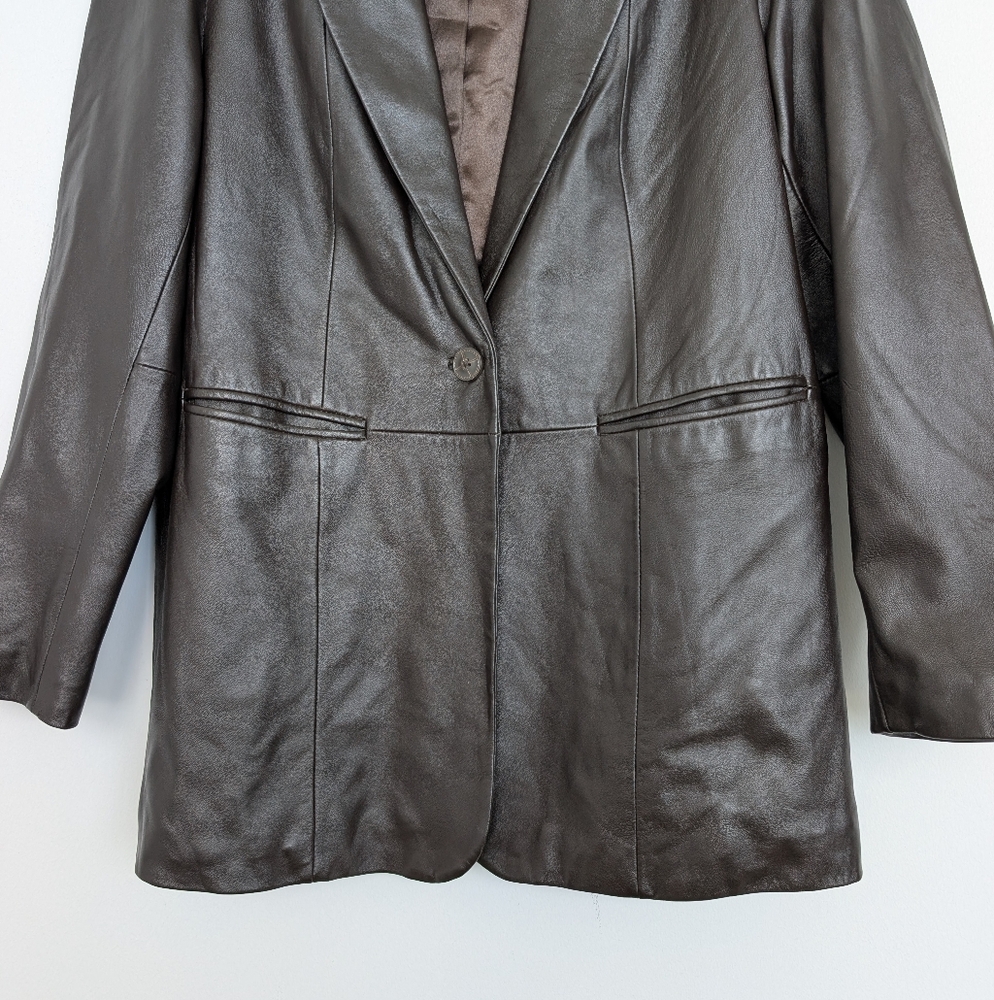 Denim&Co Brown Leather Jacket - Picture 3 of 16